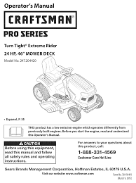 Starter turns the engine until it hits the compression cycle (barely one turn of the engine). Craftsman 247 204420 Operator S Manual Pdf Download Manualslib