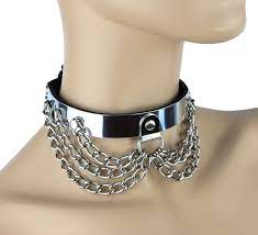 Metal Aluminum Chain Sub Bondage Choker D ring Fetish Punk Goth Hanging  Collar | eBay
