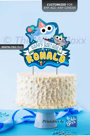 Shark Birthday Baby Shark Cake Topper Baby Shark Cake Topper For Birthday Baby Shark Caketopper For Baby Shower Shark Cake Cake Toppers Birthday