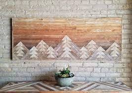 Reclaimed Wood Wall Art Wall Decor Wood Art Queen Headboard Wall Art Mountain Art Gradient Sky Rustic Decor Modern 61x24 Reclaimed Wood Wall Decor Reclaimed Wood Wall Art Wooden Wall Decor