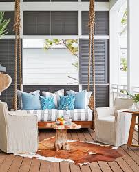 Coastal Farmhouse Style Beach House With Industrial Design Touches Coastal Farmhouse Style Florida Beach House Daybed Swing