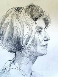 Portrait Drawing Of A Woman In Profile By Greta Corens Portrait Drawing Easy Portrait Drawing Portrait Sketches
