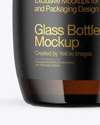 Amber Glass Bottle Mockup In Bottle Mockups On Yellow Images Object Mockups