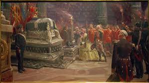 Napoleon i und napoleon ii (herzog von reichstadt) grab. Akg Images Konigin Viktoria Vor Dem Grab Napoleons I Am 24 August 1855