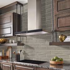 Msi Dove Gray Handcrafted 4 In X 12 In Glossy Ceramic Wall Tile 5 Sq Ft Case Smot Pt Dg412 Th In 2020 Grey Countertops Green Tile Backsplash Black Backsplash