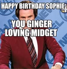 You can find memes everywhere. Meme Creator Funny Happy Birthday Sophie You Ginger Loving Midget Meme Generator At Memecreator Org