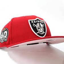 Online Drop 04 22 21 6pm Est 3pm Pst Lasvegasraiders 60th Anniversary Fitted 59fifty Neweracap In Red Pinkunderbrim Gitd E In 2021 Fitted Hats Hats For Men Hats
