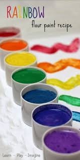 Rainbow Flour Paint Recipe Learn Play Imagine Homemade Paint Painting For Kids Craft Activities For Kids