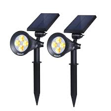Nekteck Solar Powered Garden Spotlight Outdoor Spot Light For Walkways Landscaping Security Etc Ground Or Wall Mount Options 2 Pack Warm White Walm Solar Powered Garden Lights Solar Spot Lights Garden Spotlights