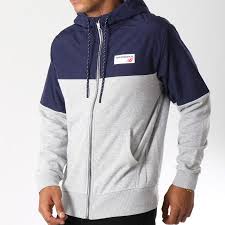 New Balance Sweat Zippe Capuche 659970 60 Bleu Marine Gris Chine Laboutiqueofficielle Com