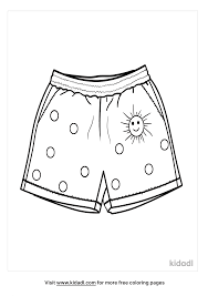 Print shorts coloring page (color). Bathing Suit Coloring Pages Free Fashion Beauty Coloring Pages Kidadl