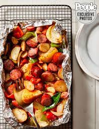 Timothy Hollingsworth S Grilled Sausage Peppers Potato Foil Packet Stuffed Peppers Summer Dinner Recipes Grill Grilled Sausage