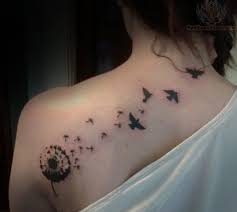 Birds In Flight Tattoo Dandelion Puff And Flying Birds Tattoo Bird Tattoo Neck Neck Tattoo Dandelion Tattoo