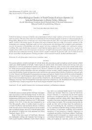 Pdf Microbiological Quality Of Food Contact Surfaces Spoons At Selected Restaurants In Klang Valley Malaysia