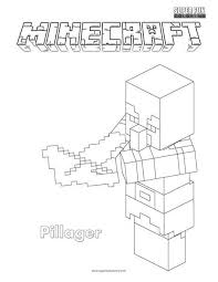 Minecraft coloring pages are a good way for kids to develop their habit of coloring and painting, introduce them new colors, improve the creativity and motor skills. Pillager Minecraft Coloring Super Fun Coloring