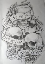 Art Hear No Evil See No Evil Speak No Evil Skulls See No Evil Hear No Evil Speak No Evil Skulls Evil Tattoos Evil Skull Tattoo Evil Tattoo