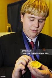 David Bauer, a student at Hunter College High School, shows the top... News  Photo