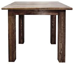 Rustic counter height table legs. Homestead Counter Height Square 4 Post Dining Table Stain Lacquer Finish Rustic Dining Tables By Montana Woodworks Houzz