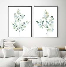 Eucalyptus Prints Botanical Prints Greenery Art Plant Etsy Wall Decor Bedroom Green Wall Decor Wall Art Living Room