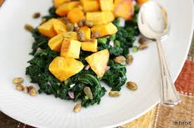 A Butternut Squash And Kale Salad Recipe You Can Really Get Behind Fitbit Blog Kale Salad Recipes Kale Salad Vegan Salad Recipes