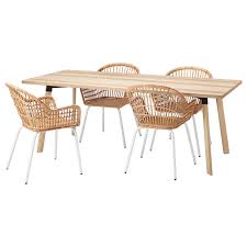 Ypperlig Nilsove Stol I 4 Krzesla Jesion Rattan Bialy Zamow Tutaj Ikea Rattan Ikea Ypperlig Dining Table