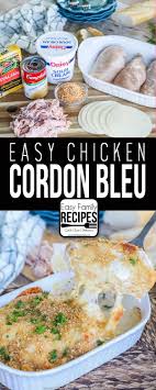 Lay a slice each of swiss cheese and ham over one of the . Chicken Cordon Bleu Casserole Easy Family Recipes