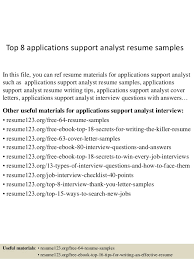 applications support analyst resume samples