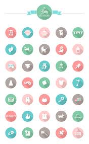 Simplexdesign Free Blogger Template Freebie Set Of 35 Baby Vector Icons Disenos De Unas Empaques