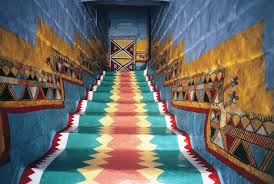 Traditional Saudi Staircase Wall Sculpture Art Arabian Art Stairways