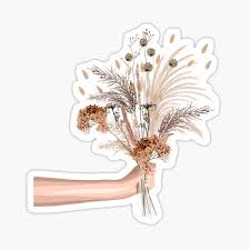 Dried Flowers Stickers Redbubble Download premium image of cotton flower in a vase on a wooden floor by teddy rawpixel about shadow, cotton, window shadow, vase and leaf shadow. redbubble