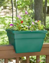 16 newbury railing planter cadmium green southern patio railing planters planters deck railing planters