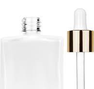 Elegant design 60 ml, 2oz frosted glass bottle with white ...