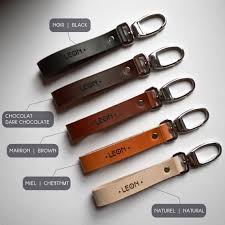 Personalized Leather Keychain Personalized Gift Leather Etsy Leather Keychain Leather Keychain Personalized Personalized Leather