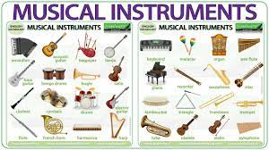 Different types of animal horns Musical Instruments English Vocabulary List
