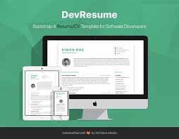 This personal website contains sections like header with social elements, central about me, skills grid, achievements. Devresume Free Bootstrap 4 Resume Cv Template For Software Developers By Xiaoying Riley Medium
