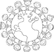 When the online coloring page has loaded, select a color and start clicking on the picture to color it in. Children Round The Globe Black And White Outline Earth Day Coloring Pages Coloring Pages For Kids Coloring Pages