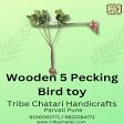 Handmade Wooden 5 Picking Bird Toy