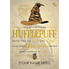 Harry Potter Sorting Hat Hufflepuff Personalized Unframed Graphic Art Print Harry Potter Sorting Harry Potter Sorting Hat Harry Potter Universal