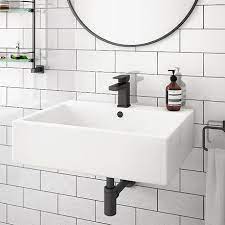 Choosing a wall hung basin will keep your floor clear and immediately make your bathroom look larger. Kyoto Large Rectangular Wall Hung Basin Online At Victorian Plumbing