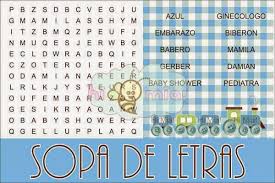 Poco a poco os iré compartiendo ideas de los juegos que podéis hacer si organizáis un baby shower, pero el día de hoy quiero compartiros la versión corregida y mejorada de dos juegos que hice para un baby shower hace tiempo: Sopa De Letras Como Juego Para Baby Shower