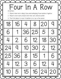 Black And White Cool Math Game This Freebie Includes One Black And White Copy Of The Fun Multiplication Math Game Four In A Row This Math Fact Games Math Fact Practice Multiplication Games