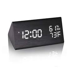 5.when powering by the usb cable,we recommend you to remove the aaa battery from the clock. Jchornor Wooden Digital Alarm Clock Led Wood Alarm Clock Dual Temperature Humidity Detect In 6 Adjustable Brightness Desk Bedside Clock For Bedroom Kids Room Office Black Pricepulse
