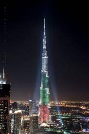 The Burj Khalifa Lit Up In The Uae Flag Colors On The Occasion Of Uae S National Day Celebration On Dec 1st Uae National Day Kuwait National Day Burj Khalifa