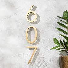 1:07 art signs 51 просмотр. Aurele 4 Brushed Brass House Number 2 Reviews Cb2