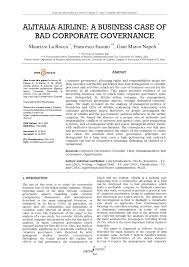 Pdf Alitalia Airline A Business Case Of Bad Corporate Governance