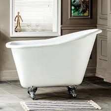 A portable bathtub that has distinct feet at the bottom. Malmo Slipper Clawfoot 130 Cm Cast Iron Antique Bathtub Small Bathtub Antique Bathtub Bathtub