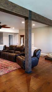 Basement Support Beams Diy Before And After Faux Wood Workshop Basement Remodeling Basement Design Diy Basement