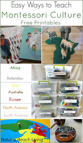 Easy Ways To Teach Montessori Culture Free Printables Natural Beach Living Montessori Geography Montessori Lessons Montessori Homeschool