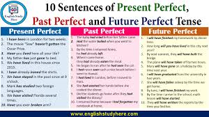 10 Sentences Of Present Perfect Past Perfect And Future