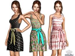 The Sims Resource Tsr Pleated Summer Dress By Esyram Sims 4 Dresses Sims 3 Sims
